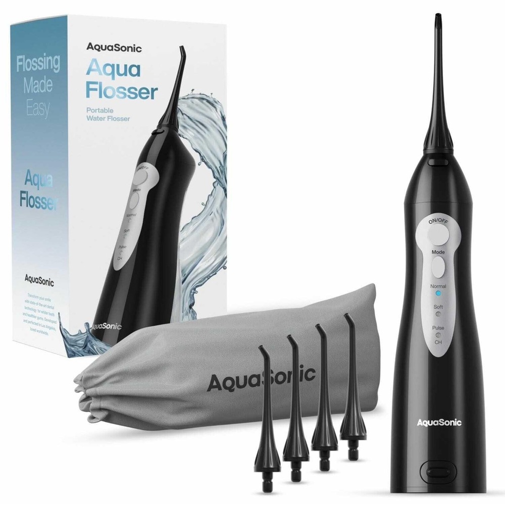 NEW Dental Oral Water Flosser Cordless Travel Design 300ml 3 Modes Black Sealed